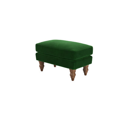 Isla Small Rectangular Footstool in Putting Green Aquaclean Clever Velvet