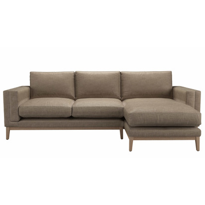 Costello RHF Chaise Sofa in Greige Florence Textured Weave