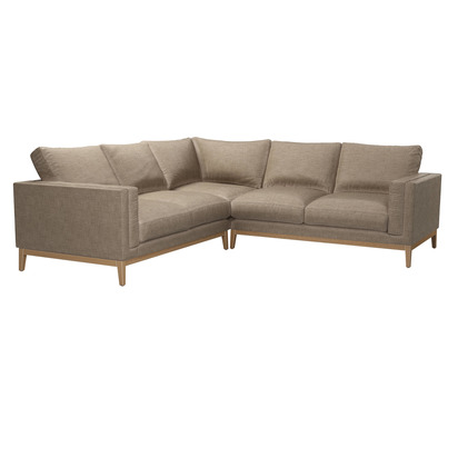 Costello Medium Corner Sofa in Greige Florence Textured Weave