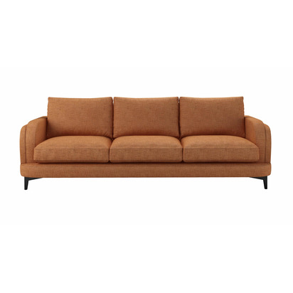Boston Curved Arm 4 Seat Sofa in Terracotta Florence Textured Weave