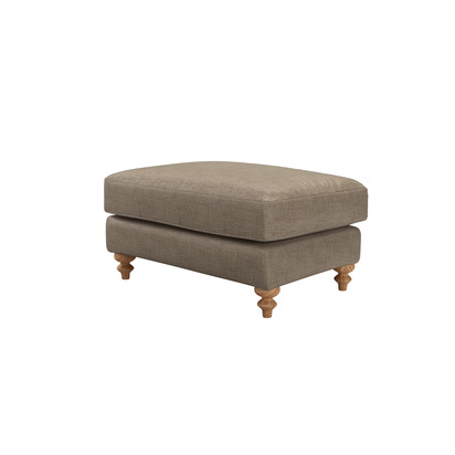 Teddy Large Rectangular Footstool in Greige Florence Textured Weave