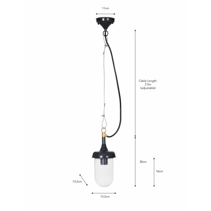 Garden Trading Harbour Outdoor Pendant Light Carbon Lacn28