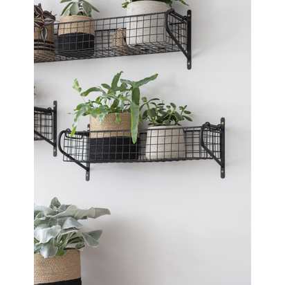 Garden Trading Wirework Basket Shelf - Black - Medium
