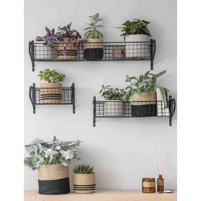 Garden Trading Wirework Basket Shelf - Black - Medium