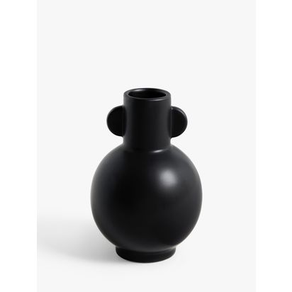 John Lewis Ear Stoneware Vase Black | H19.5 x Dia.13.5cm