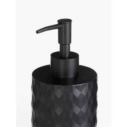 John Lewis Diamond Soap Dispenser, Black Black | H18 x W7.80 x D7.80cm