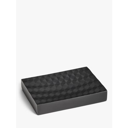 John Lewis Diamond Soap Dish, Black Black | H2 x W12 x D9cm