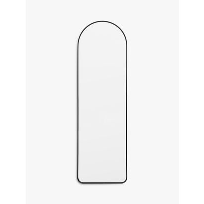Gallery Direct Riverside Arched Metal Frame Wall Mirror, 150 x 45cm Black | H45.00cm * W150.00cm * D3.50cm