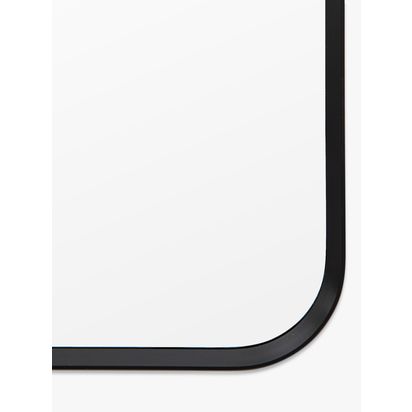 Gallery Direct Riverside Arched Metal Frame Wall Mirror, 150 x 45cm Black | H45.00cm * W150.00cm * D3.50cm
