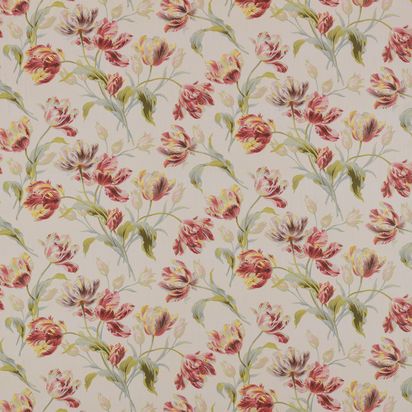 Laura Ashley Gosford Meadow Made to Measure Curtains or Roman Blind, Cranberry Cranberry