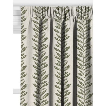 John Lewis Norah Made to Measure Curtains or Roman Blind, Myrtle Green Myrtle Green | W143cm
