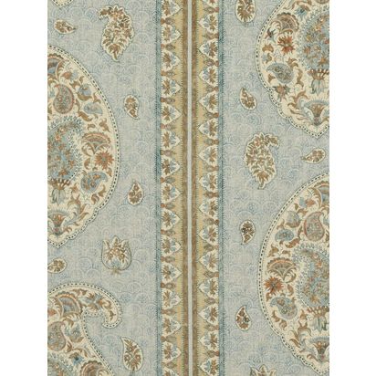 GP & J Baker Coromandel Made to Measure Curtains or Roman Blind, Blue/Sand Blue/ Sand