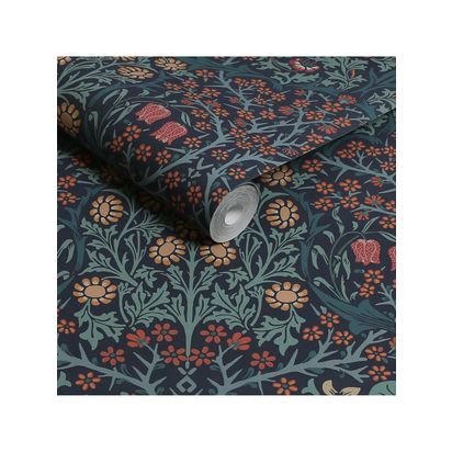 William Morris At Home Blackthorn Wallpaper Navy | L10m x W52cm