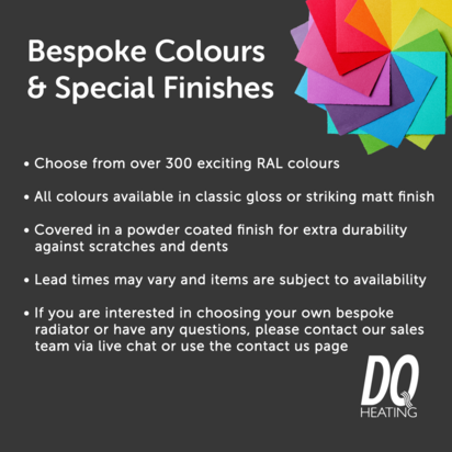 DQ Heating Tornado Single Panel Mild Steel Horizontal Designer Radiator - Anthracite - 456 x 1166mm