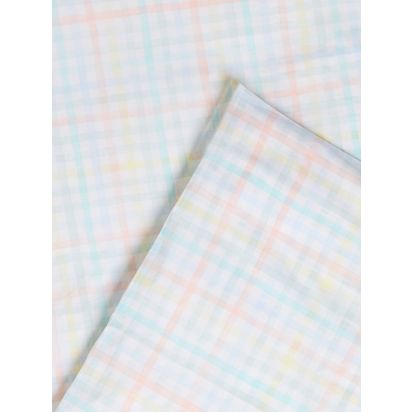 John Lewis Kids' Watercolour Gingham Pure Cotton Duvet Cover and Pillowcase Set, Multi Multi | Single