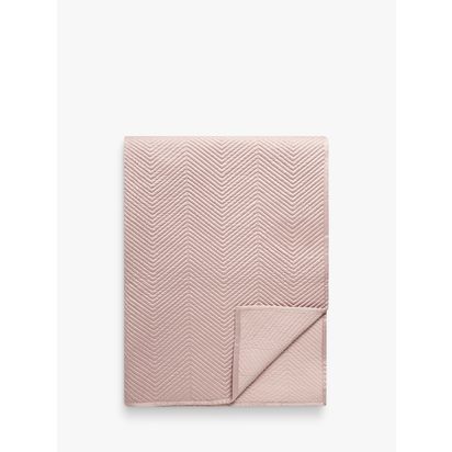 John Lewis Boutique Hotel Linear Quilted Bedspread Rosa Pink | L220 x W220cm