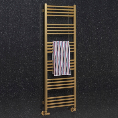 Crosswater MPRO Brushed Brass Heated Towel Rail - 1380 x 480mm