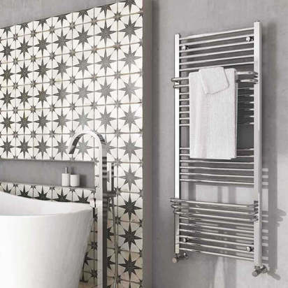 Brenton Osorno Chrome Heated Towel Rail - 1400 x 550mm