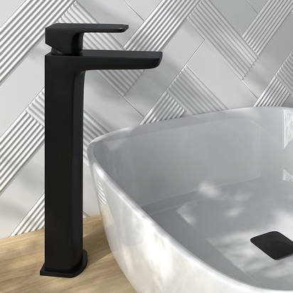 Harbour Status Matt Black Tall Basin Tap