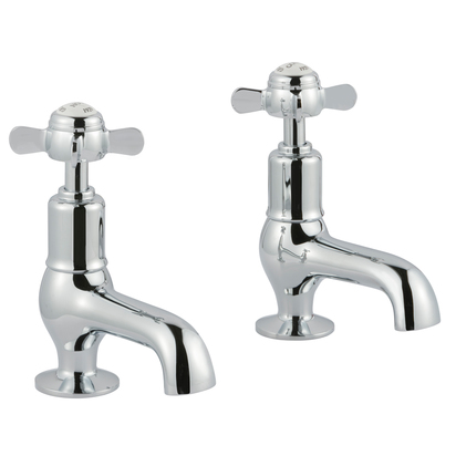 Butler & Rose Caledonia Pinch Cloakroom Basin Pillar Taps - Chrome