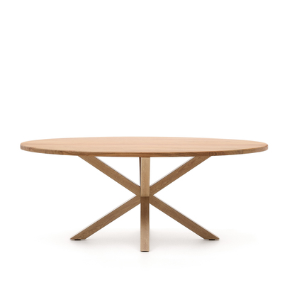 Argo oval table in solid acacia wood and wood-effect steel legs Ã˜ 200 100 cm