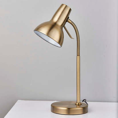 Amalfi 47cm USB Antique Brass Desk Table Lamp