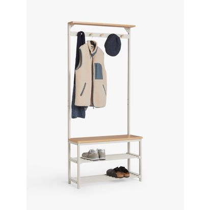 John Lewis Country Hallway Unit (FSC Ash Wood) Linen | H183 x W82 x D31cm