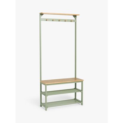 John Lewis Country Hallway Unit (FSC Ash Wood) Sage Green | H183 x W82 x D31cm