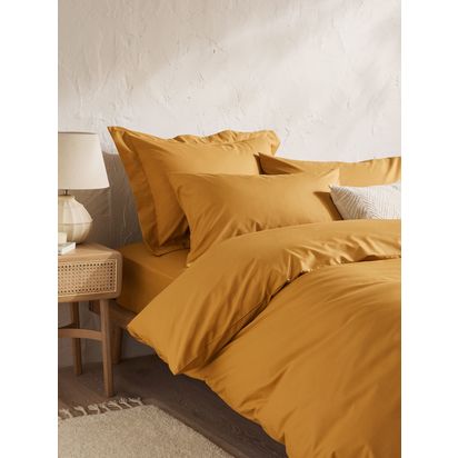 John Lewis Crisp & Fresh Egyptian Cotton Percale 200 Thread Count Bedding Ochre | W50.00cm * D75.00cm