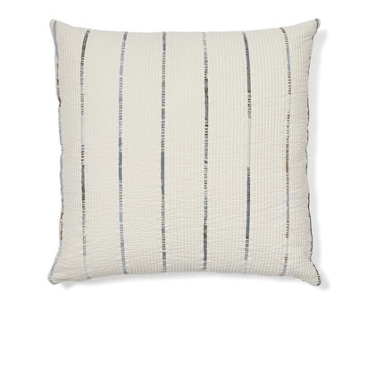 Satisa set of 2 ecru cotton cushion covers with stripes 50 x 50 cm