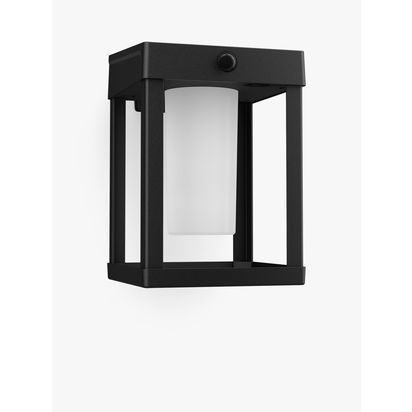 Philips Camill Solar Powered Outdoor Wall Light, Black Black | H20.5 x W14 x D19cm