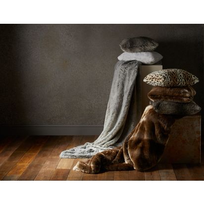 John Lewis Faux Fur Cushion Tourmaline | 45 x 45cm