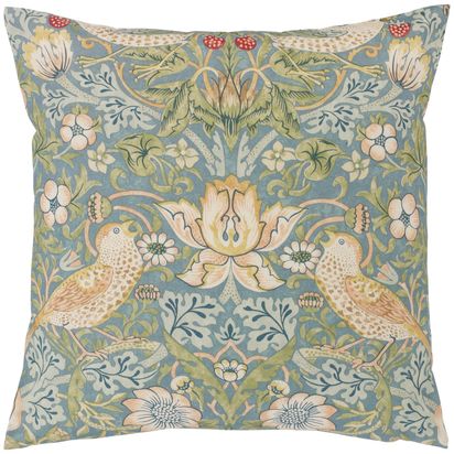 Morris & Co. Strawberry Thief Cushion Slate | 43 x 43cm