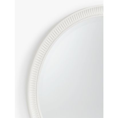 John Lewis Country Feather Round Wall Mirror, 70cm, White White | D3.6 x Dia.70cm