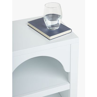 John Lewis Arc Nursery Bedside Table, White White | H55.7 x W40 x D30cm