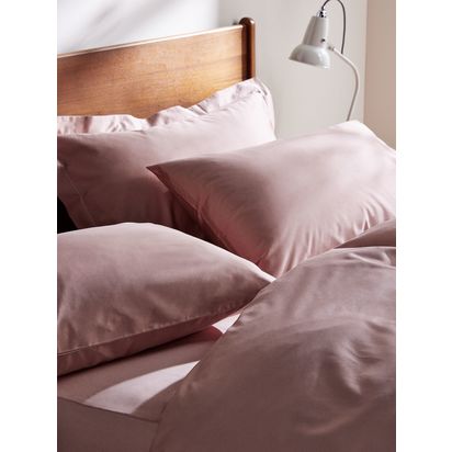 John Lewis Comfy & Relaxed 300 Thread Count Washed Cotton Bedding Rosa | Double Duvet Cover