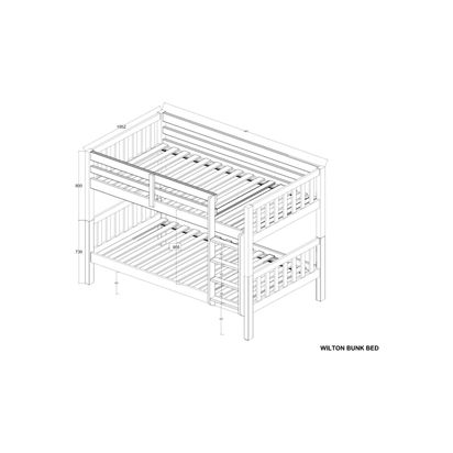 John Lewis Wilton Bunk Bed White | H153 x W105 x L198cm