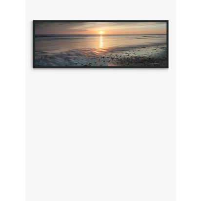 John Lewis Mike Shepherd 'Ebb & Flow' Framed Canvas Print, 44 x 124cm, Orange/Multi Orange/Multi | H44 x W124 x D3cm