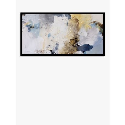 John Lewis Natasha Barnes 'Wind Beneath Your Wings' Framed Canvas Print, 63.5 x 123.5cm, Yellow/Blue Yellow/Blue | H63.50 x W123.50 x D2.80cm