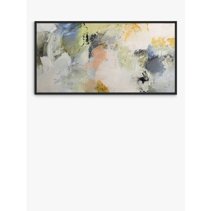 John Lewis Natasha Barnes 'Formation' Abstract Framed Canvas Print, 66 x 126cm, White/Multi White/Multi | 126 x 66 x 3cm
