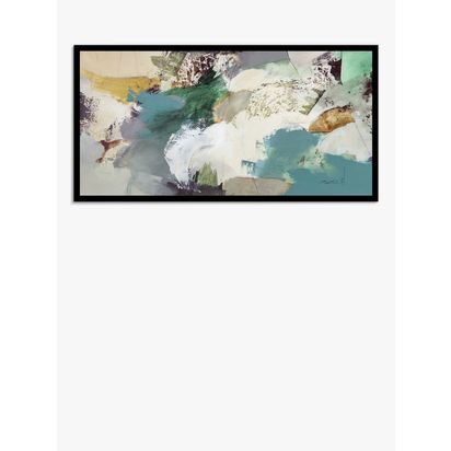 John Lewis Natasha Barnes 'Evergreen' Abstract Framed Print, 63.5 x 123.5cm, Green/Multi Green/Multi | H64.5 x W124.5 x D2.9cm