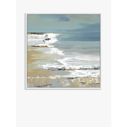 John Lewis Valeria Mravyan 'East Coast I' Framed Canvas Print, 64 x 64cm, Blue/Multi Blue/Multi