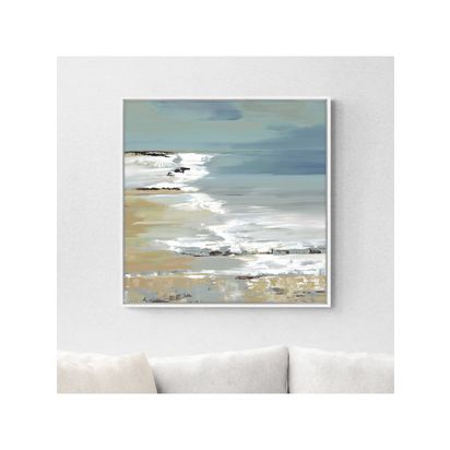 John Lewis Valeria Mravyan 'East Coast I' Framed Canvas Print, 64 x 64cm, Blue/Multi Blue/Multi