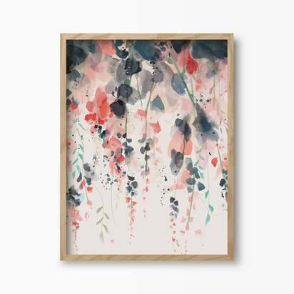 Hanging Wisteria Flowers Print - Medium / Natural