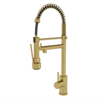 Vellamo Hanbury Professional Kitchen Pullout Spray Tap - Brushed Brass