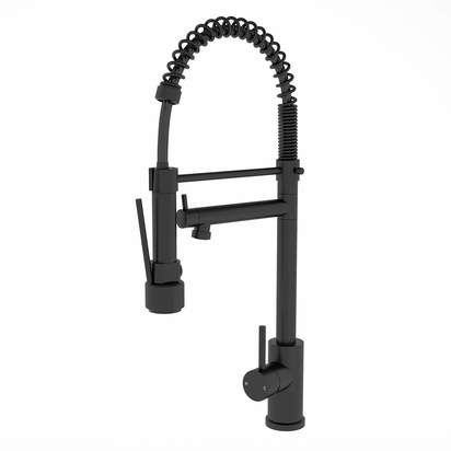 Vellamo Hanbury Professional Kitchen Pullout Spray Tap - Matt Black