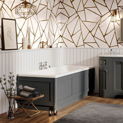 Butler & Rose Wooden Front Bath Panel - 1700mm - Spa Grey