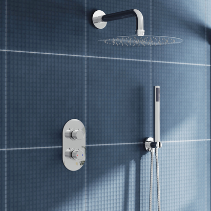 Nina Concealed Shower Valve, 200mm Head & Handset - 300mm Wall Arm
