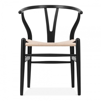 Wish Wooden Dining Chair, Natural Weave & Black
