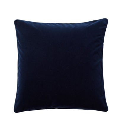 OKA, Plain Velvet Cushion Cover, Square - Perfect Navy, Cushion Covers, Velvet, Plain
